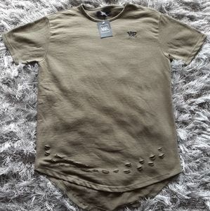 Young & Reckless Elongated Distress Shirt NWT